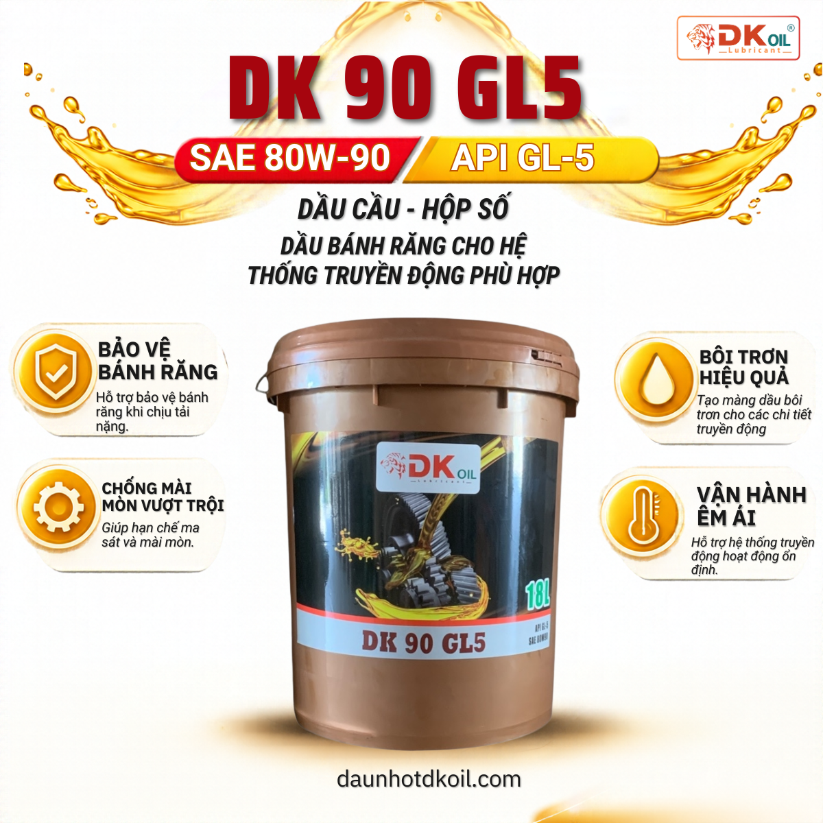DẦU CẦU - HỘP SỐ DK 90 GL5