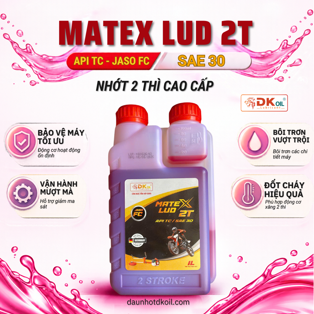 MATEX LUD 2T SAE 30 API TC JASO FC